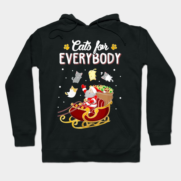 Cats For Everybody Ugly Christmas Cat Hoodie by Peter Smith